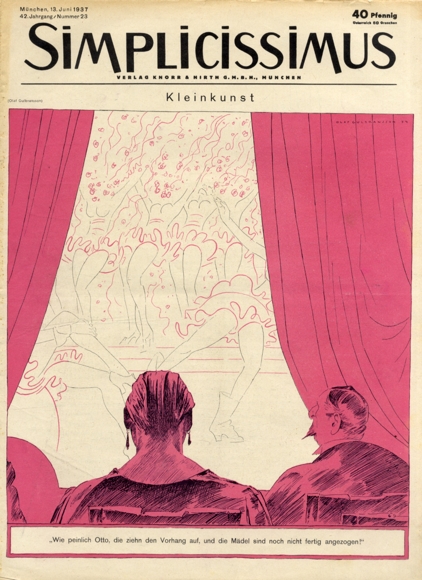 Simplicissimus Heft 23 Juni 1937 Karikatur Kleinkunst Gulbransson Verlag Hirth