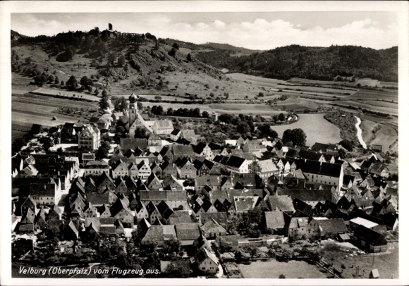 Postcard Velburg in the Upper Palatinate, aerial photograph