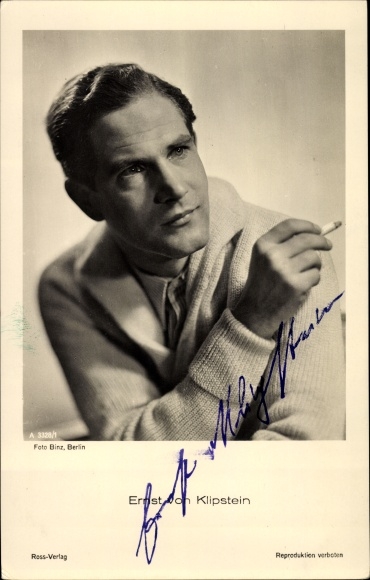 Ak Schauspieler Ernst von Klipstein, Portrait mit Zigarette, Ross Verlag A 3328 1
