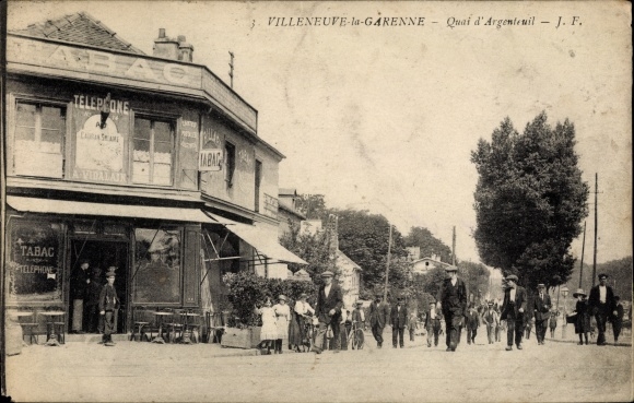Postcard Villeneuve La Garenne Hauts de Seine, Quai d&#39;Argenteuil