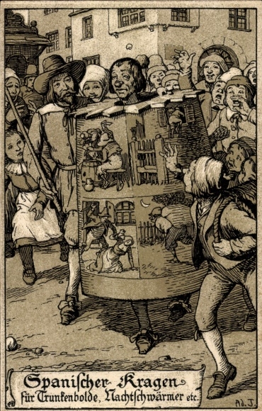 Artist Chromo-Litho Jodolfi, Spanish Collar, For Drunkards, Night Owls