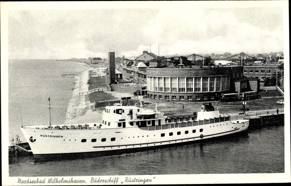 Postcard Wilhelmshaven in Lower Saxony, bathing ship Rüstringen