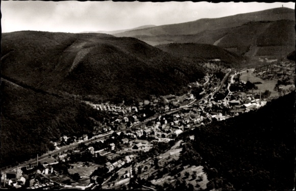 Postcard Lambrecht in the Palatinate, aerial photograph