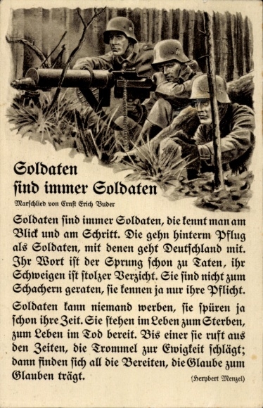 Lied Ak Soldaten sind immer Soldaten, Marschlied, Ernst Erich Buder