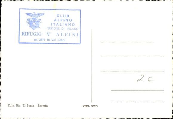 Postcard Val Zebru Valfurva Lombardia, Rifugio V Alpini, Cima Manrina, Cima Confinale
