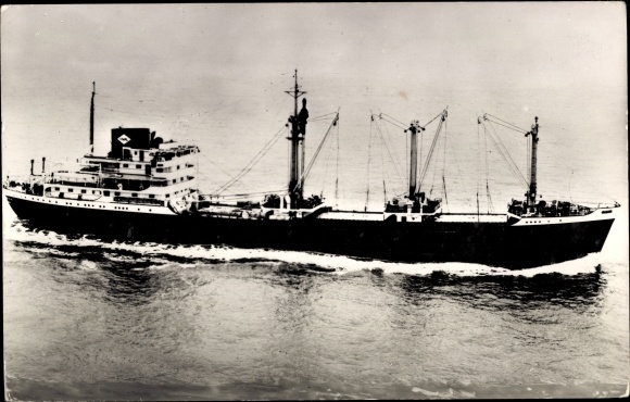 Postcard MV Congokust, MV Senegalkust, NV Nederlandse Tank en Paketvaart Mij.
