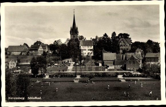 Ak Heroldsberg Mittelfranken, Schlossbad, klokkentoren