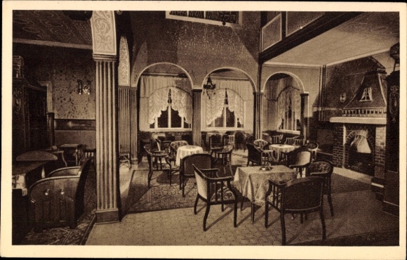 Postcard Oberhof in the Thuringian Forest, Heinrich Lorenz Foundation, Reception Hall