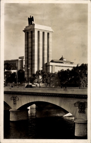 PC Paris, Exposition Internationale 1937, The German House with Seine Bridge, Pavilion Allemand