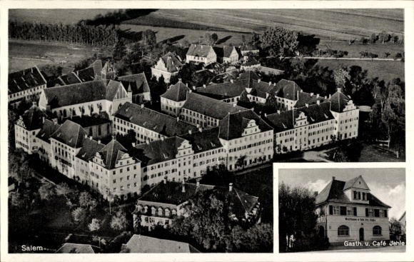 Postcard Salem in the Bodenseekreis Baden, aerial view of the Jehle restaurant and café
