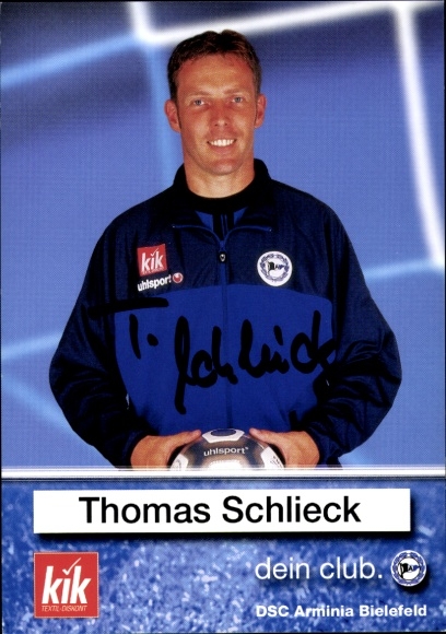 Autograph card goalkeeper coach Thomas Schlieck, DSC Arminia Bielefeld, autograph