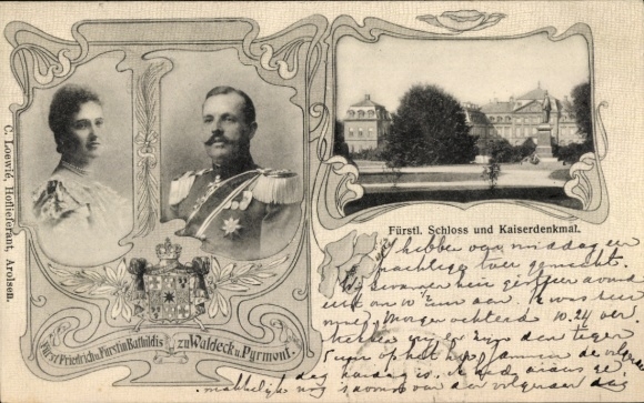 PC Bad Arolsen in Hesse, castle, imperial monument, Prince Friedrich, Princess of Waldeck and Pyrmont