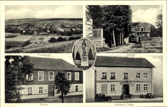 Postcard Friedewald in Hesse, town, castle, inn carrier, school