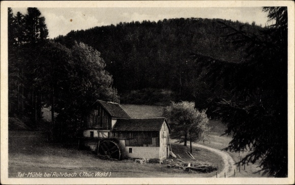 Postcard Rohrbach in Thuringia, valley mill