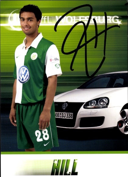 Autogrammkarte Fußballer Kamani Hill, VfL Wolfsburg, Autogramm