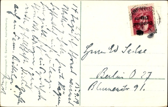 Postcard Heigenbrücken in the Spessart Lower Franconia, total view