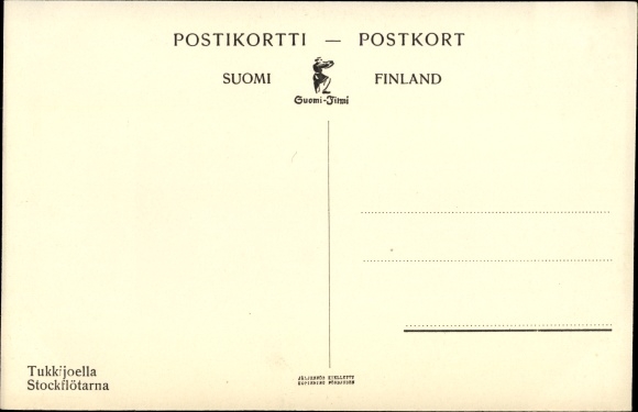 Postcard Finland, Tukkijoella, Stockflötarna, Rafters