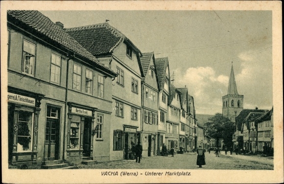 Ak Vacha in de Rhön Thüringen, Benedenmarktplein