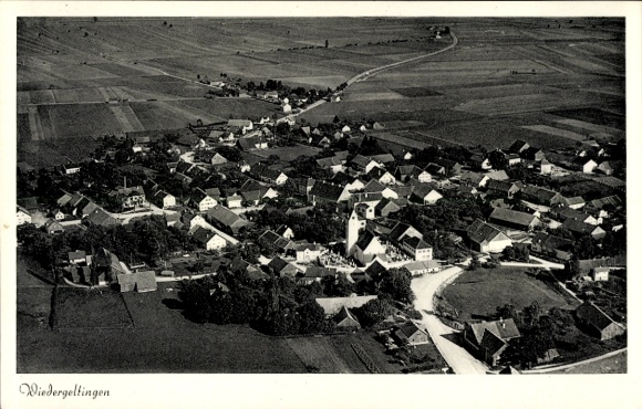 Ak Wiedergeltingen im Unterallgäu, Fliegeraufnahme