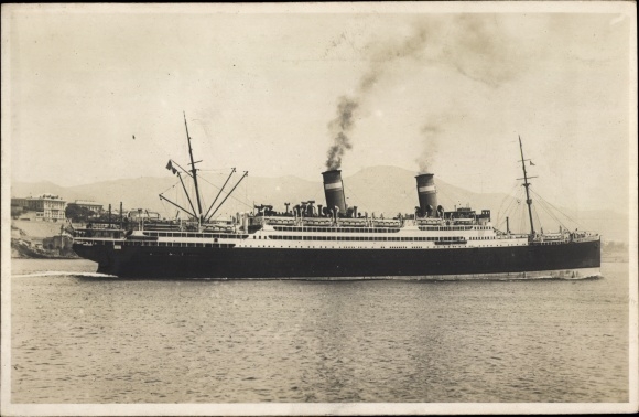Postcard steamer Conte Verde, Italian Line, Lloyd Sabaudo