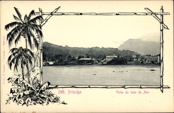 Ansichtkaart São Tomé en Principe, stadsgezicht