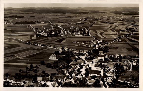 Ak Stetten am kalten Markt, Landschaftsaufnahme, Dörfer, Felder, Stetten a. k. M.