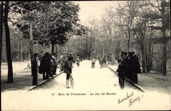 Ansichtkaart Parijs XII Bois de Vincennes, Het bowlingspel