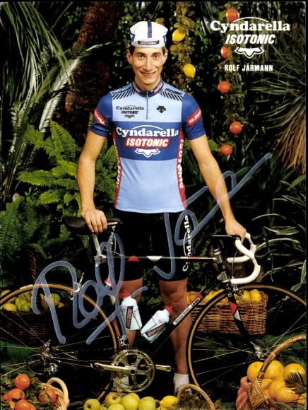 Autograph card cyclist Rolf Järmann, autograph, advertising