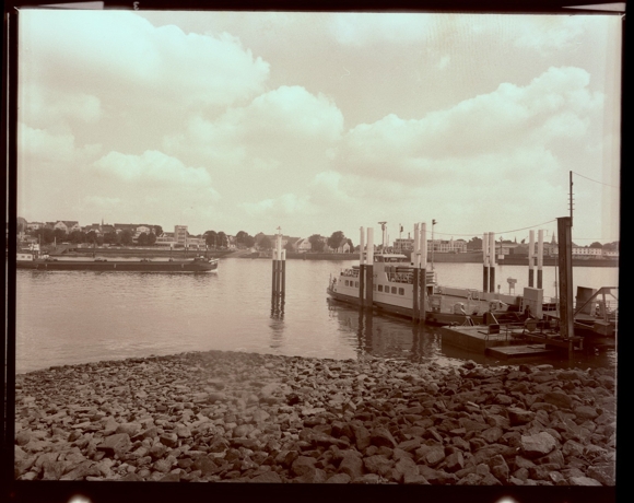 9 celluloid negatives Lemwerder in Oldenburg, boat, house, parking lot