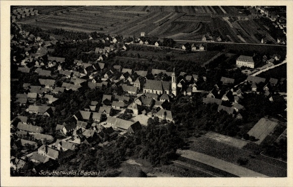 Ak Schutterwald in Baden Württemberg, Luftaufnahme