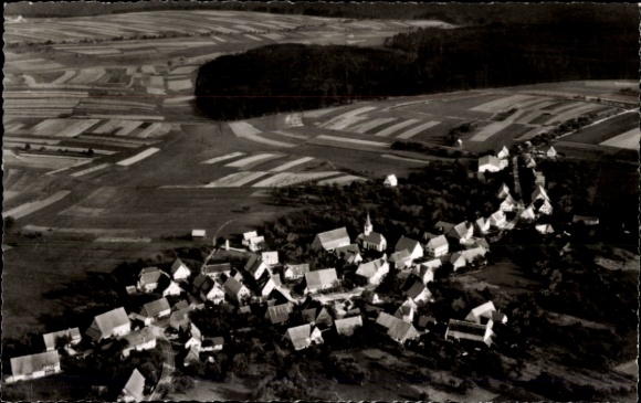 Postcard Durrweiler Pfalzgrafenweiler in Württemberg, aerial view of a small village, many roofs,