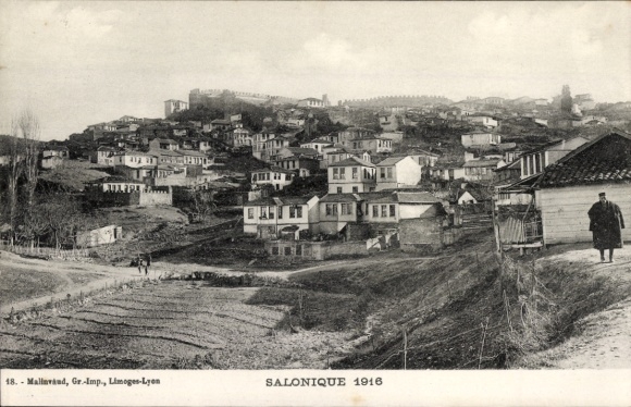 KP Saloniki Saloniki Grecja, widok na miasto 1916