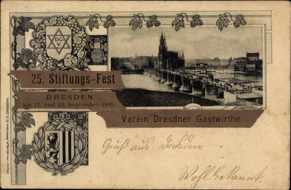 PC Dresden Altstadt, 25th foundation festival, Dresden innkeepers association 1899, coat of arms