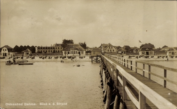 Postcard Ostseebad Dahme in Holstein, beach, boats