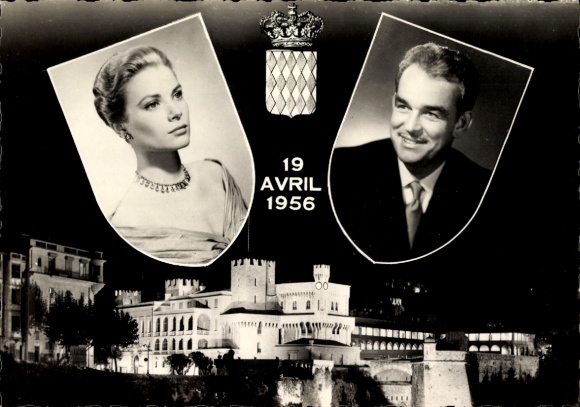Maximum Postcard Monaco, Prince Rainier III of Monaco, actress Grace Kelly