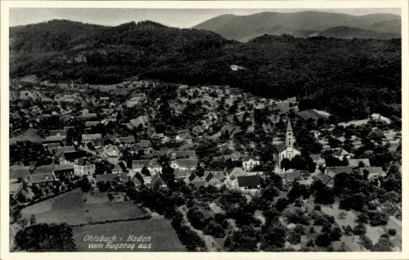Postcard Ohlsbach near Offenburg Baden, aerial photograph