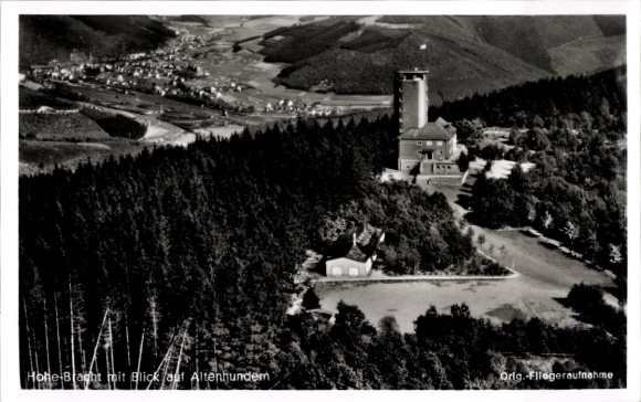 Postcard Lennestadt in the Sauerland, Hohe Bracht, aerial photograph
