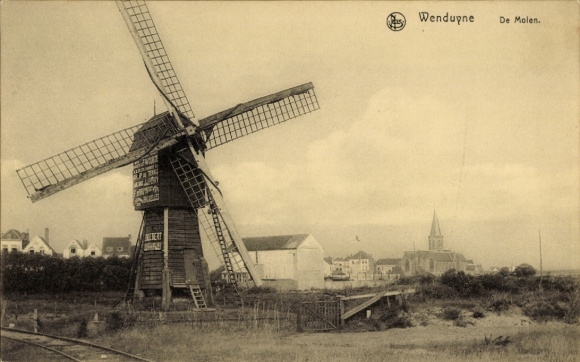 PC Wenduine De Haan West Flanders, De Molen, windmill