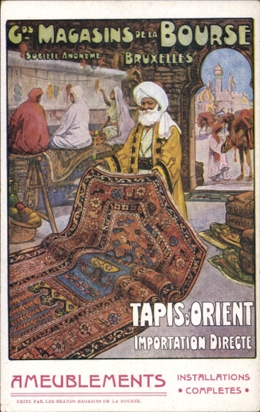 PC Bruxelles Brussels, Grandes Magasins de la Bourse, Tapis d'Orient, advertising