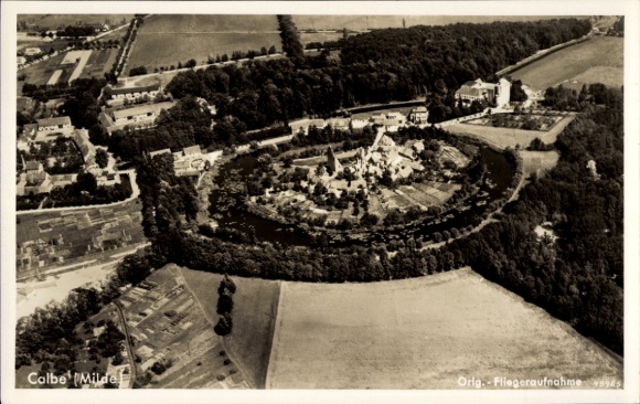 Postcard Kalbe Calbe Milde in the Altmark, aerial photograph