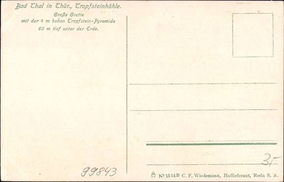 Postcard Bad Thal Ruhla in the Wartburg district of Thuringia, stalactite cave, large grotto