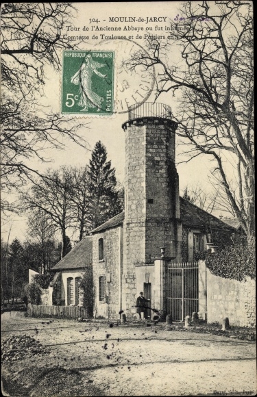 Ak Moulin de Jarcy Essonne, Tour de l´Ancienne Abbaye