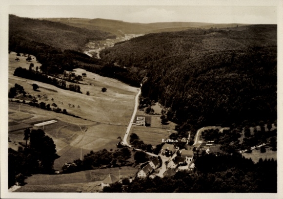 Ak Uhingen an der Fils, Kurhaus Nassachmühle, Fliegeraufnahme