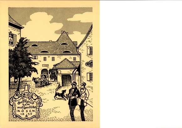 Studentika Ak Bad Kösen, Gasthaus zum Mutigen Ritter 1855, Corpsstudentische Erinnerungsstätte