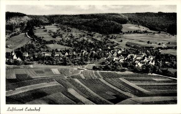 Postcard Eutendorf Gaildorf am Kocher Württemberg, aerial photograph