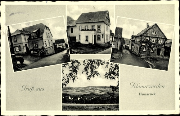 Postcard Schwarzerden in Rhineland-Palatinate, town views, panorama