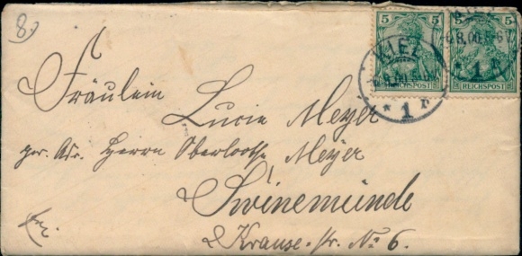 List marynarki pocztowej SMS Siegfried, Kiel