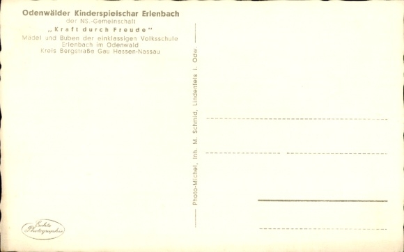 Postcard Erlenbach Fürth im Odenwald, Odenwälder Kinderspielschar, KdF, Hessian costume