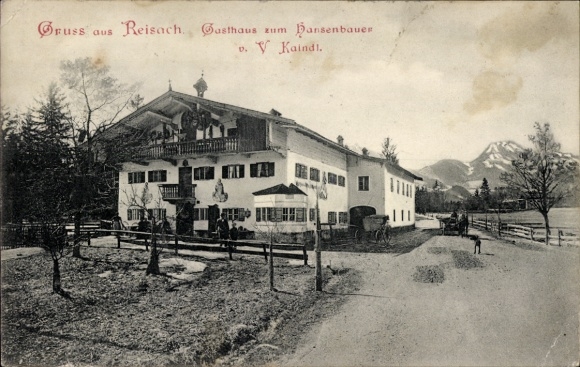 Postcard Reisach Oberaudorf in Upper Bavaria, Gasthaus zum Hansenbauer
