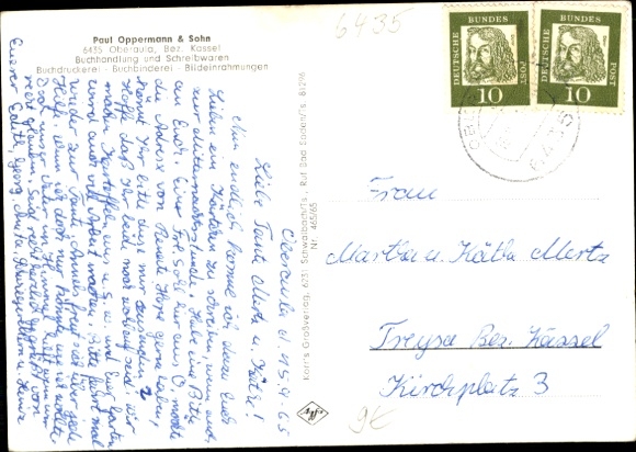 Postcard Oberaula in Hessen, Knüll, partial views, swimming pool, half-timbered houses